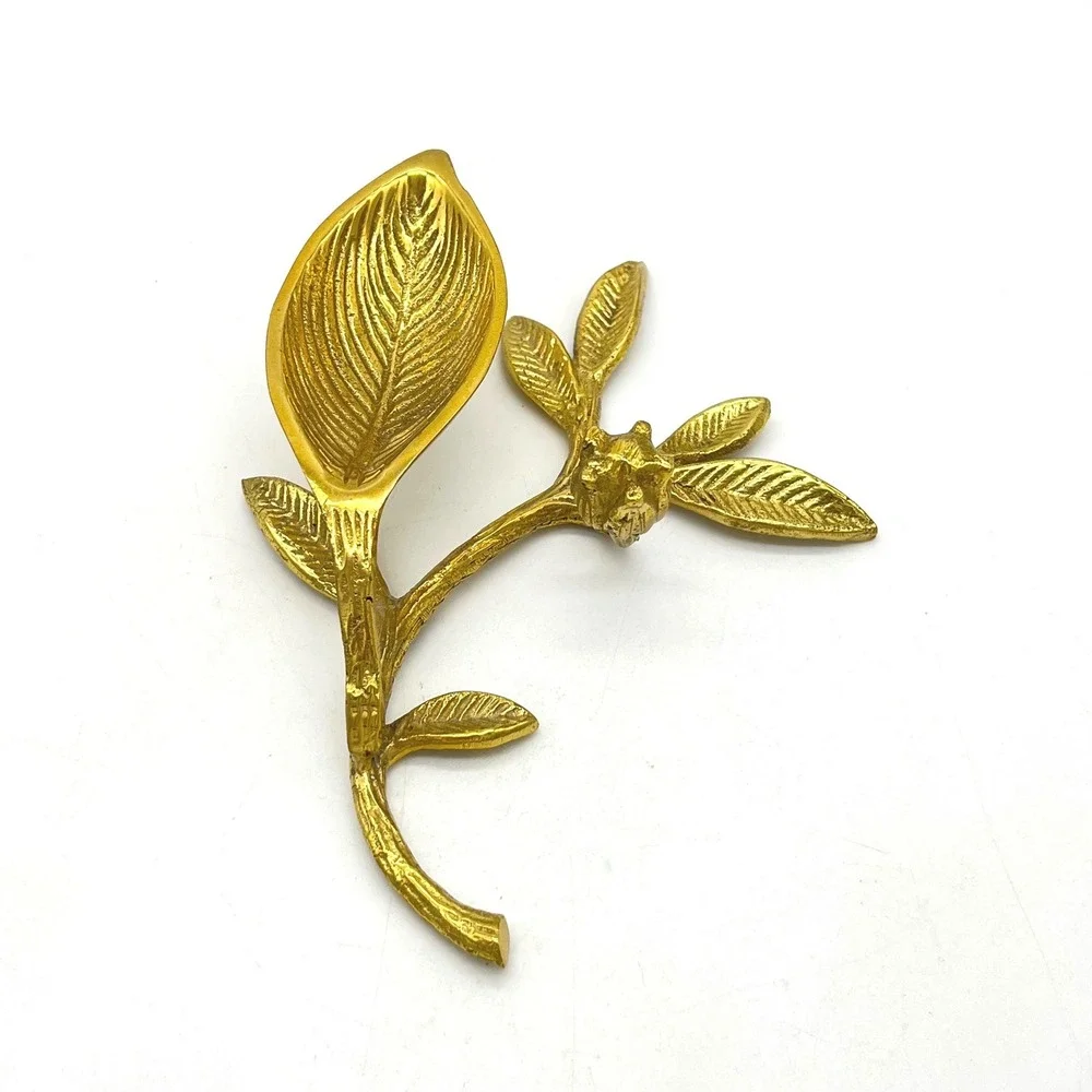 Brass Botanical Leaf Trinket Dish Catch All Tray Small Decorative Dish‎